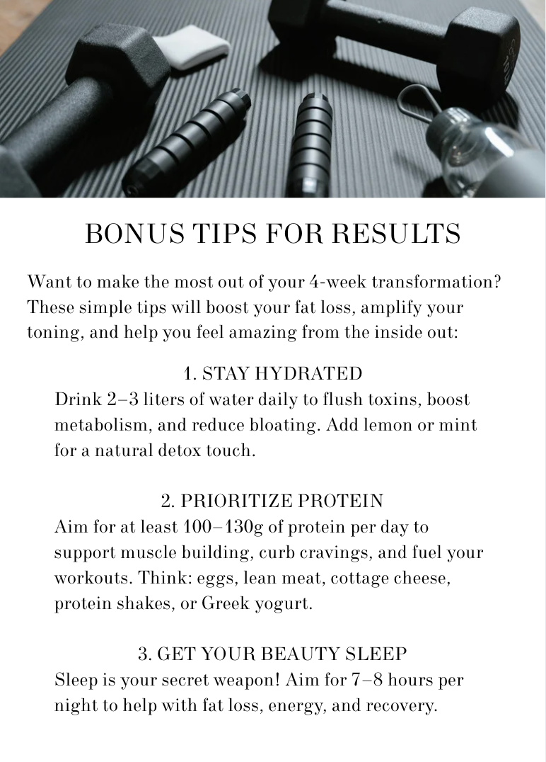 PROJECT HOURGLASS - The Ultimate 4 Week Shape-Up Plan