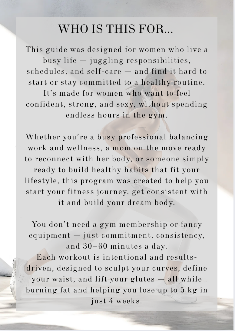 PROJECT HOURGLASS - The Ultimate 4 Week Shape-Up Plan