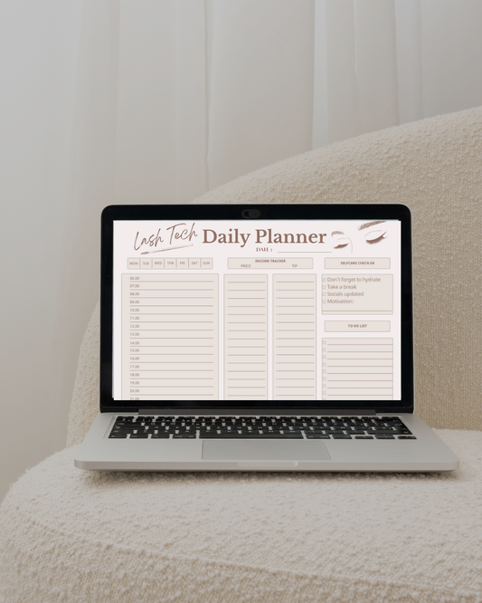 Lash Tech Daily Planner