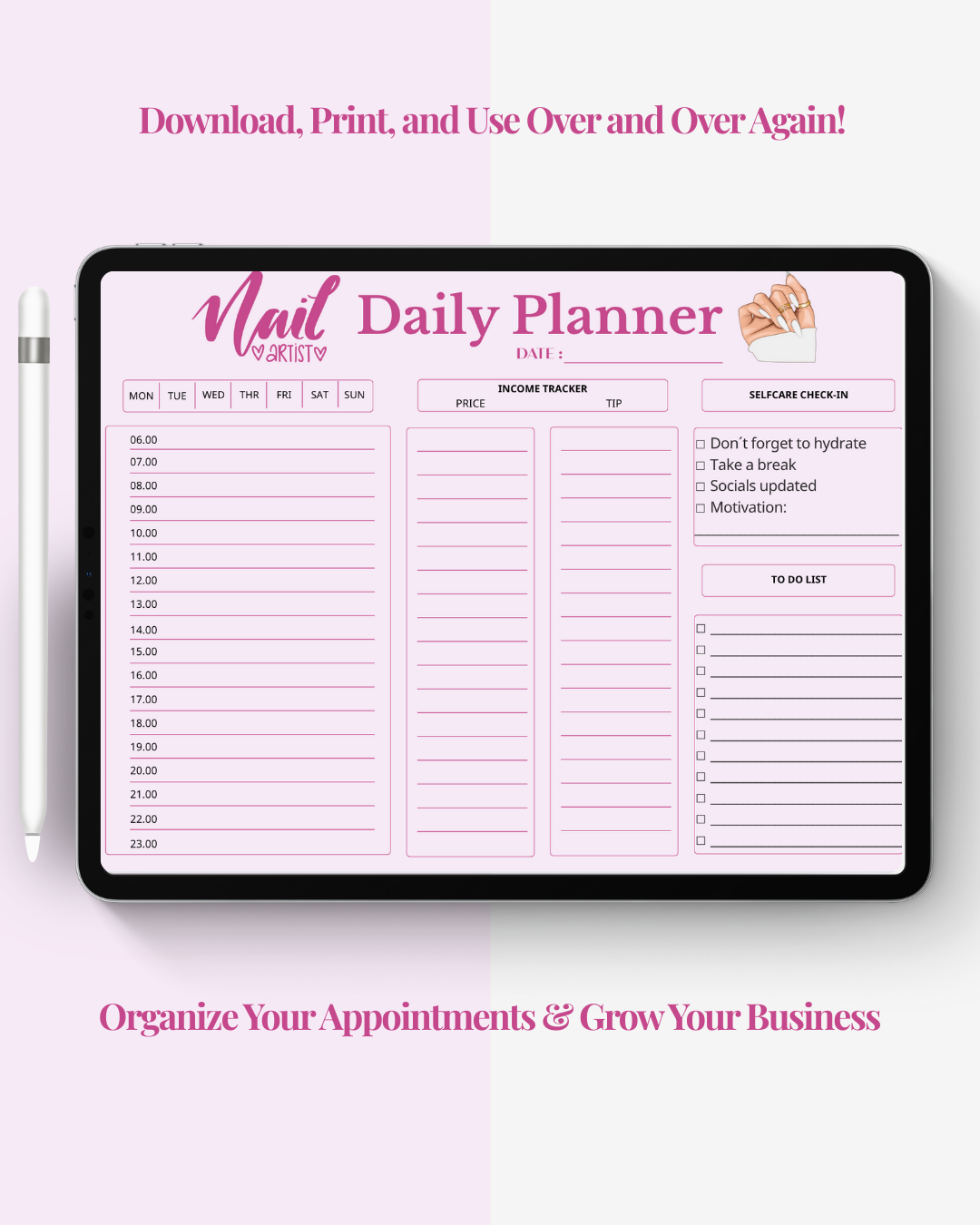 Nail Tech Daily Planner